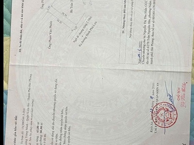 Bán đất đẹp ngõ oto 63,8m2 tại Tràng Minh Phù Lưu ,Kiến An 0