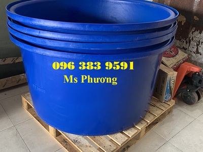 Thùng nhựa tròn nuôi cá 1000lit an toàn, nhựa nguyên sinh cao cấp 0