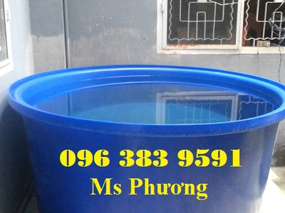 Thùng nhựa tròn nuôi cá 1000lit an toàn, nhựa nguyên sinh cao cấp 1