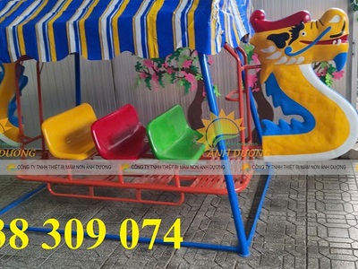 Xích đu thuyền rồng mầm non, xích đu sàn lắc giá rẻ 2