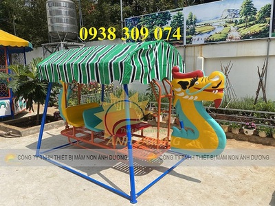Xích đu thuyền rồng mầm non, xích đu sàn lắc giá rẻ 3