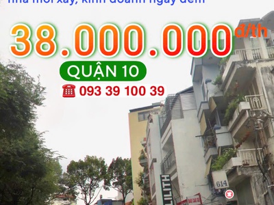Thuê nguyên căn: từ 30.000.000 đ/th - mặt tiền quận 10 - định vị dễ tìm, kinh doanh sầm uất. lh: 1