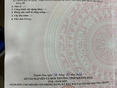 Bán Đất Tái Định Cư Đất Lành   Dt 72 M2 - Vĩnh Thái   Nha Trang 0