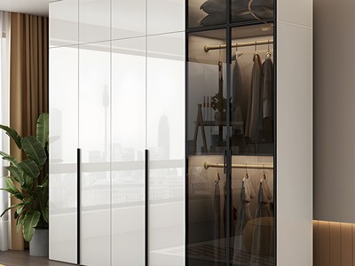 Tủ Áo Gỗ Công Nghiệp MDF Cánh Kính Cửa Mở Cao Cấp jh 0