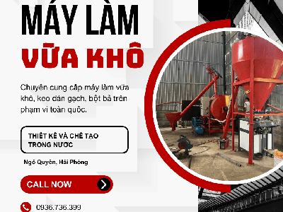 Dây chuyền sản xuất vữa khô , keo dán gạch công suất nhỏ 0