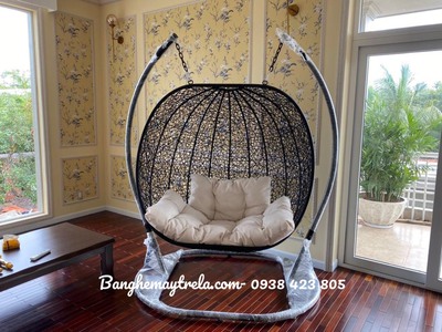 Xích đu đôi giả mây treo ban công 4