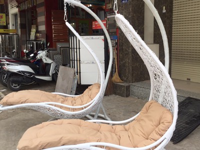 Xích đu đôi giả mây treo ban công 5