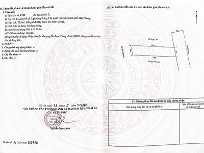 Cần bán lô đất mặt đường Thành Tô, Tràng Cát 72m2 giá chỉ 2.6 tỷ 0