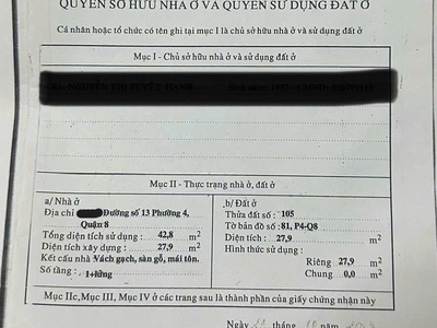 Chính chủ bán nhà 1 trệt, 1 lửng mặt tiền đường tám danh, phường 4, quận 8 4