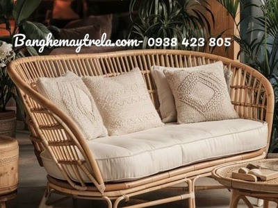 Băng ghế sofa dài mây tự nhiên 8