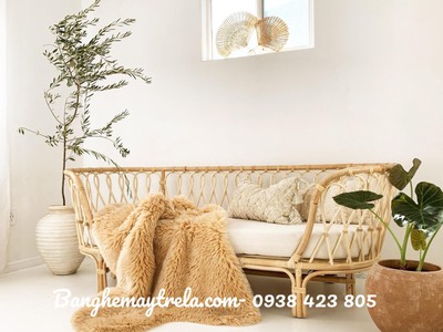 Băng ghế sofa dài mây tự nhiên 9