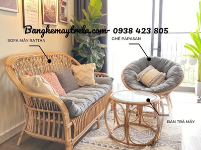 Băng ghế sofa dài mây tự nhiên 11