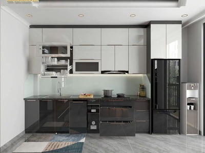 Mẫu tủ bếp chữ L đẹp cho căn hộ 70m đẹp sang trọng giá rẻ 0