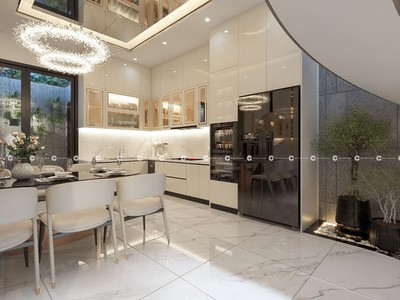 Tủ bếp Acrylic Màu Sắc Hài Hòa sang trọng 1