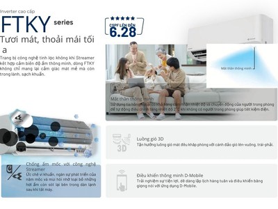 Lọc bụi mịn, diệt khuẩn   Chọn Daikin FTKY ngay hôm nay 1