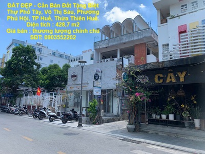 Đất đẹp - cần bán đất tặng biệt thự phố tây, võ thị sáu, phường phú hội, tp huế, thừa thiên huế. 0