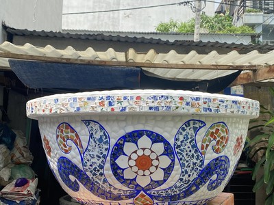 Cơ sở chậu hoa Thế Sơn - chậu hoa dán sành sứ - chậu khảm sành - cẩn miễng 12