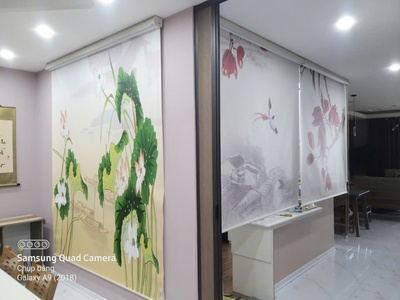 Rèm cuốn in tranh phòng bếp 1