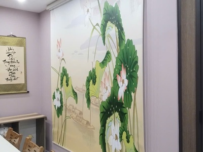 Rèm cuốn in tranh phòng bếp 3