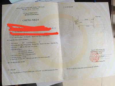 Chính chủ cần bán lô đất đẹp full thổ cư - 100m  - phú thọ 2