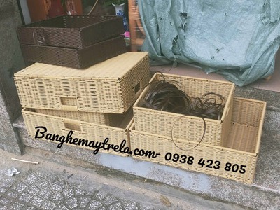 Khay nhựa giả mây để đồ 1