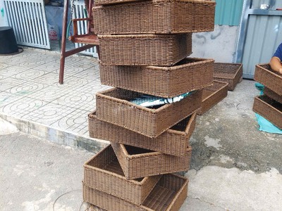 Khay nhựa giả mây để đồ 3