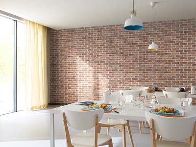 Giấy dán tường gạch   Giải pháp thay thế gạch ốp tường hiệu quả, đẹp mắt và tiết kiệm 0