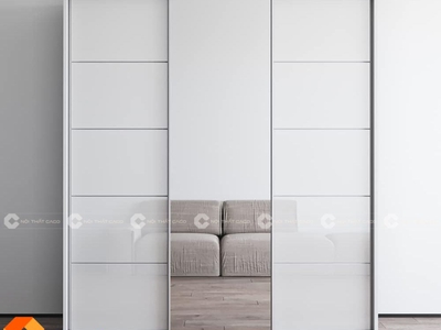 Tủ Quần Áo Gỗ Công Nghiệp MDF Cánh Lùa Màu Trắng 1