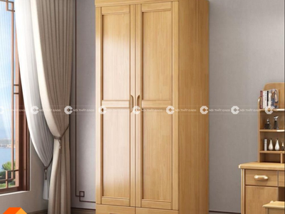 Tủ Quần Áo Gỗ Sồi Phủ Sơn Tự Nhiên Thanh Lịch 0