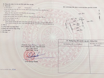Chính chủ cần bán nhanh lô đất tại  khu bãi tần - thanh sơn - phú thọ. 0