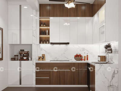 Tủ Bếp Gỗ Công Nghiệp Phủ Acrylic 1