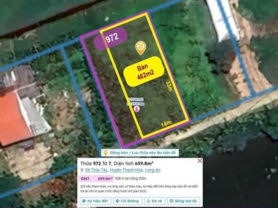 Bán đất thổ 462m2, sát ql.62, view kênh, shr, đường ô tô, xã thuỷ tây thạnh hóa, long an 4