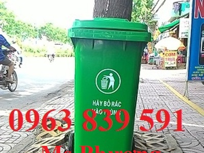 Thùng rác nhựa 120 lít có bánh xe, nắp kín, dùng cực tiện lợi 1