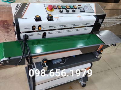 Máy hàn miệng túi bánh tráng, cơm cháy   hút chân không liên tục LF1080 0