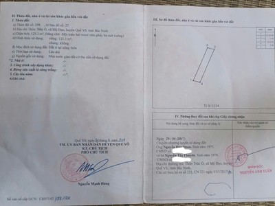 Đất đẹp- giá đầu tư - chính chủ cần bán lô đất mặt đường vị trí đẹp tại quế võ, bắc ninh 0