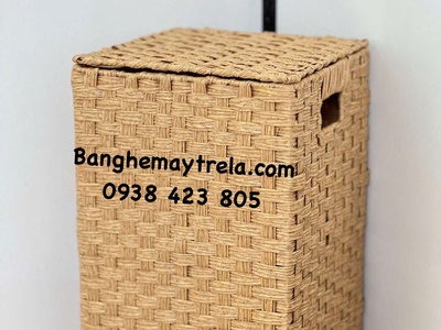 Giỏ vuông đựng đồ nhựa giả mây 0