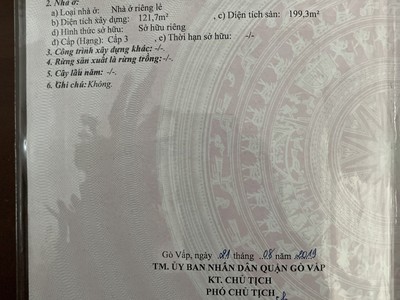 Cần bán gấp mảnh đất dãy nhà trọ ở Gò Vấp  chính chủ 0
