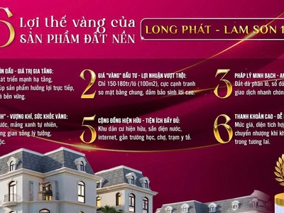  đất nền long phát lam sơn   gần khu công nghệ cao, sổ sẵn, sang tên liền tay 150tr/lô 2