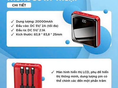 Thanh lý pin sạc dự phòng 20000mah như hình ảnh 6