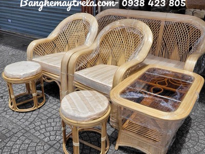 Bàn ghế sofa mây cây đóng phòng khách 1