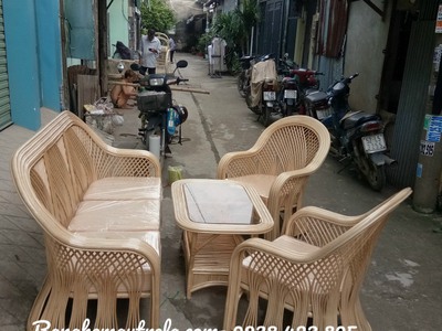 Bàn ghế sofa mây cây đóng phòng khách 4