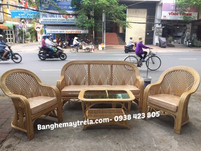 Bàn ghế sofa mây cây đóng phòng khách 5