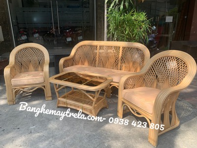 Bàn ghế sofa mây cây đóng phòng khách 7