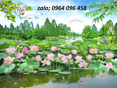 Gạch tranh 3d hoa sen - gạch tranh 3d hoa sen - MNB54 1