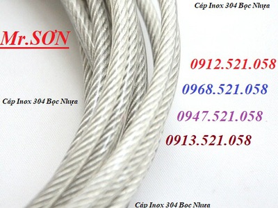 Kim khí THANH SƠN Hà Nội có cáp Inox 304 bọc nhựa 0947521058 Cáp cột cờ, cáp cầu thang nhà VIP 0