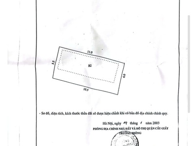 Bán gấp đất cầu giấy-trần cung 65m2, mặt tiền 6m, quy hoạch ra mặt phố, giá chỉ 11 tỷ 0