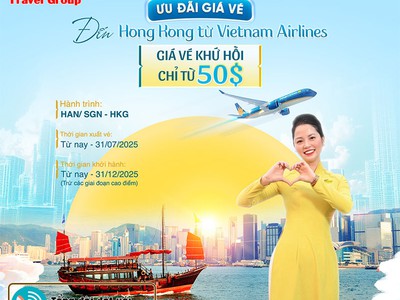 Vietnam Airline ưu đãi bay Hong Kong giá vé khứ hồi chỉ từ 50 USD 0