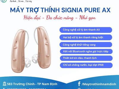 Máy trợ thính SIGNIA PURE AX - Nhỏ Gọn, Hiện Đại Đa Chức Năng 0