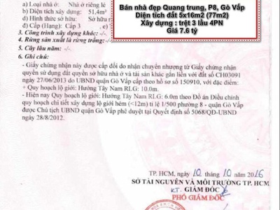 Bán nhà đẹp hẻm 1122 quang trung, p8, gò vấp. dt 77m2 trệt 3 lầu full nội thất, 7,6 tỷ. hẻm cf lam 0