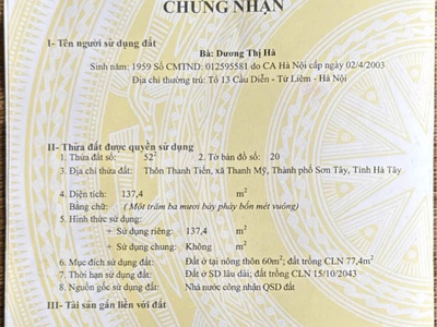 Sở hữu ngay 2 lô đất đẹp - giá tốt - vị trí đắc địa tại thôn thanh tiến, xã thanh mỹ, tx sơn tây, 1